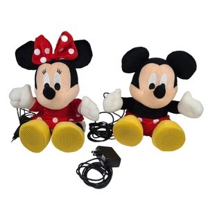 Disney Mickey and Minnie Mouse Plush Speakers 10" Wired